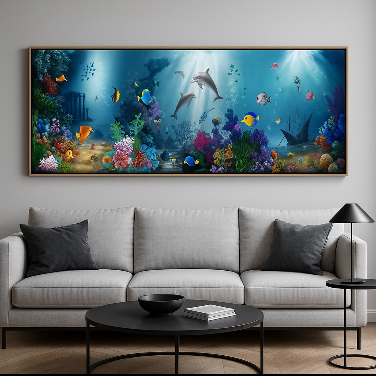 نقاشی الماسی طرح زیر دریا 90*30