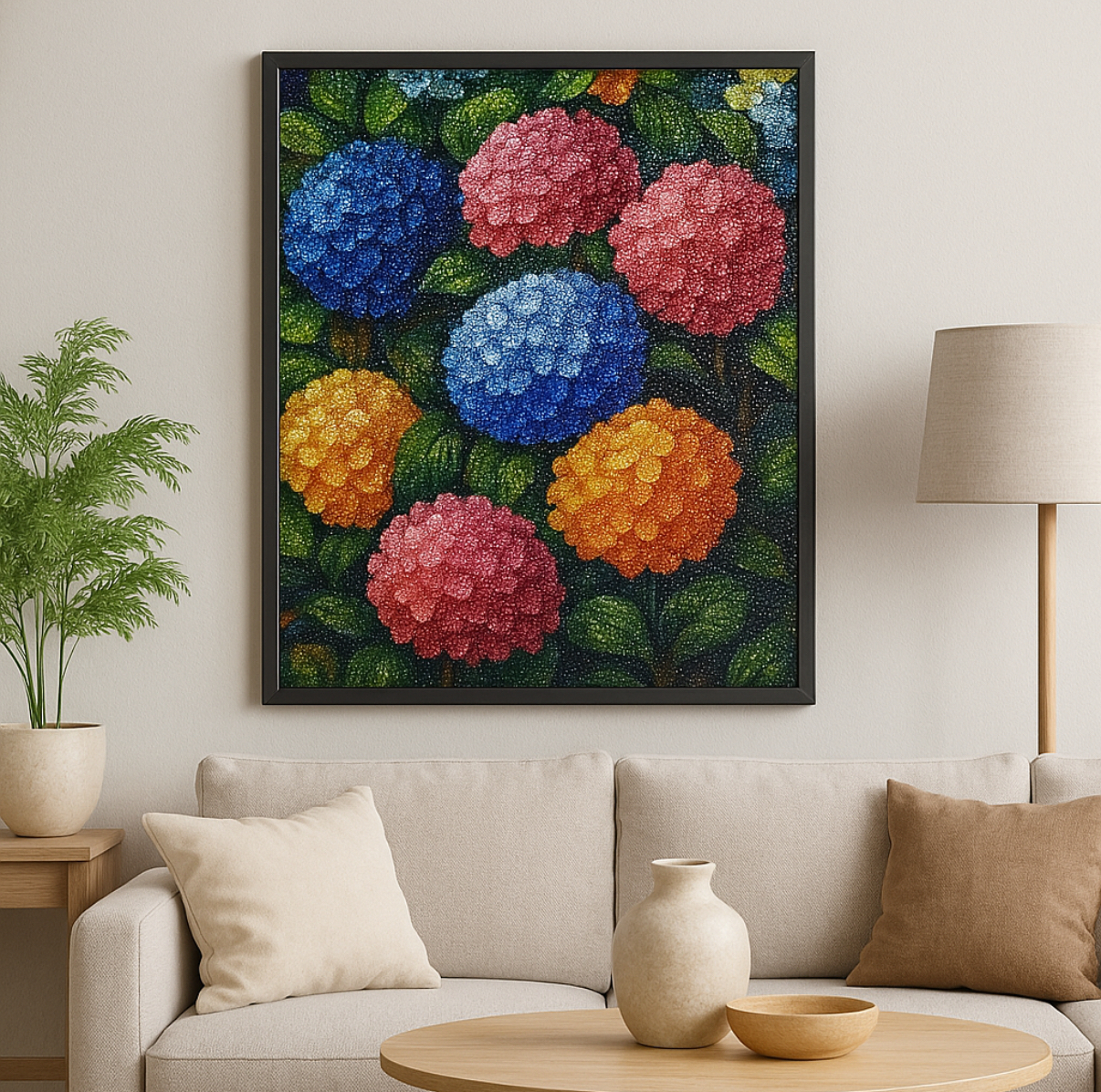 نقاشی الماسی طرح گل 40*50
