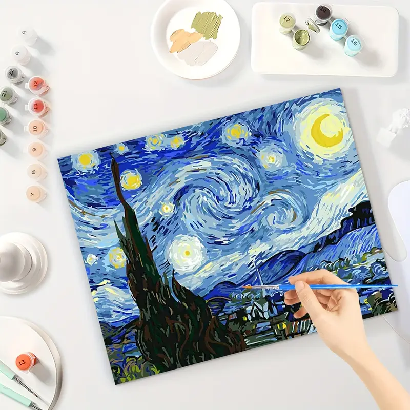 نقاشی با اعداد طرح شب های پرستاره 50*40