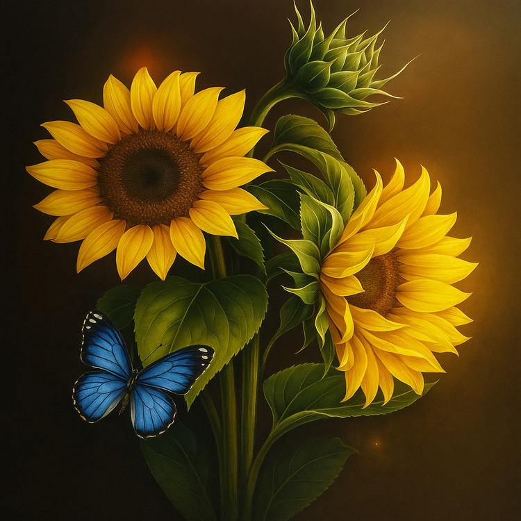 نقاشی الماسی گل افتابگردان 50*40