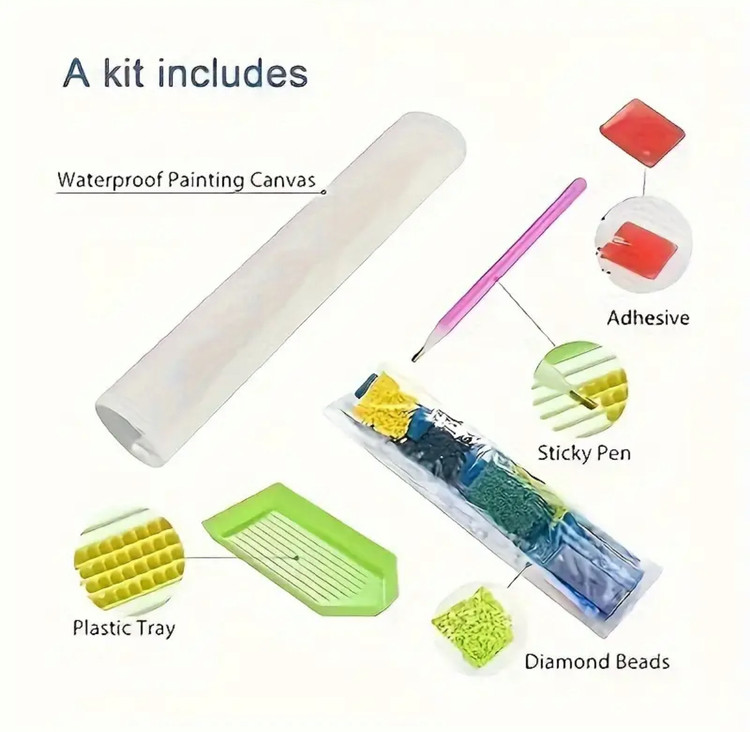 نقاشی الماسی طرح طوطی 30*40