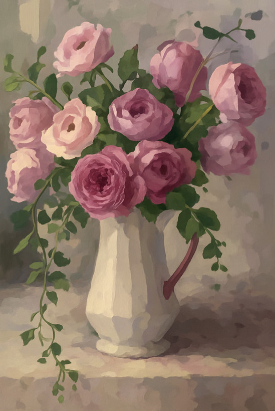 نقاشی با اعداد طرح گلدون 30*40