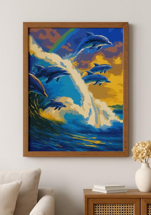 نقاشی با اعداد طرح نهنگ 40*50