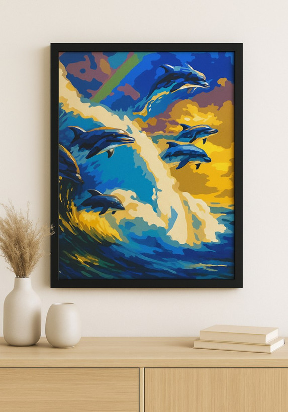 نقاشی با اعداد طرح نهنگ 40*50