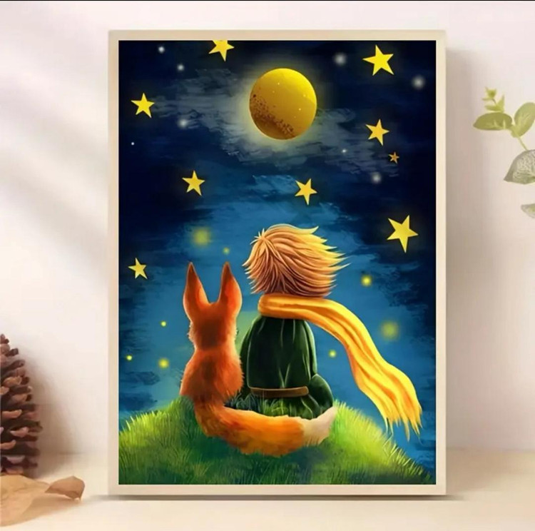 نقاشی الماسی طرح شازده کوچولو 40*30