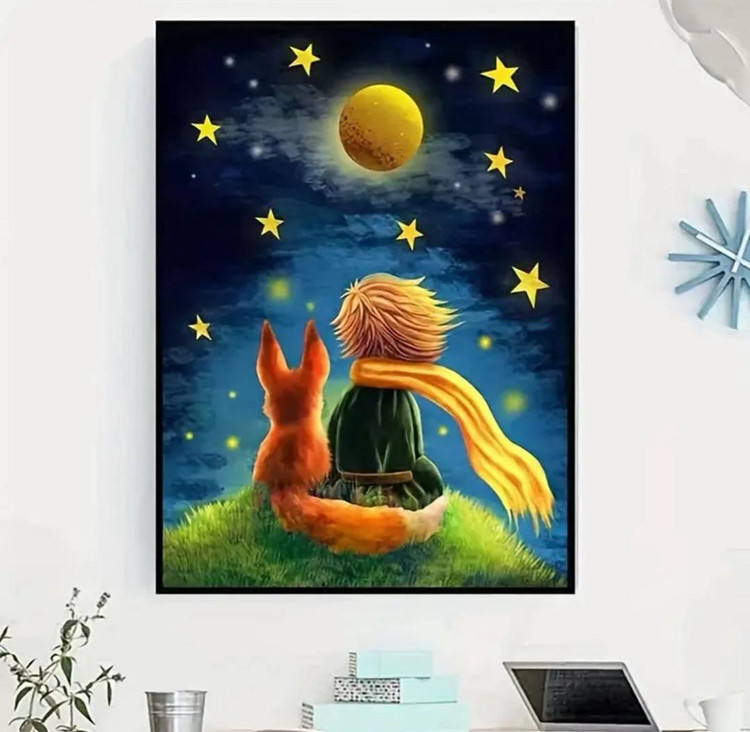 نقاشی الماسی طرح شازده کوچولو 40*30