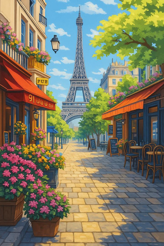 نقاشی با اعداد طرح برج ایفل 40*50