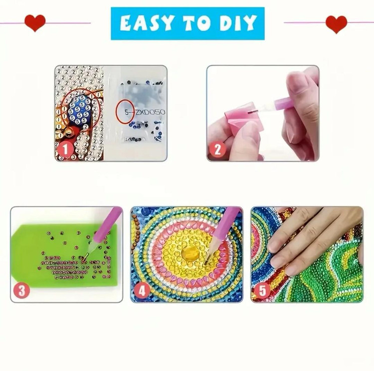 نقاشی جواهری طرح دختر چتری سایز 40*40