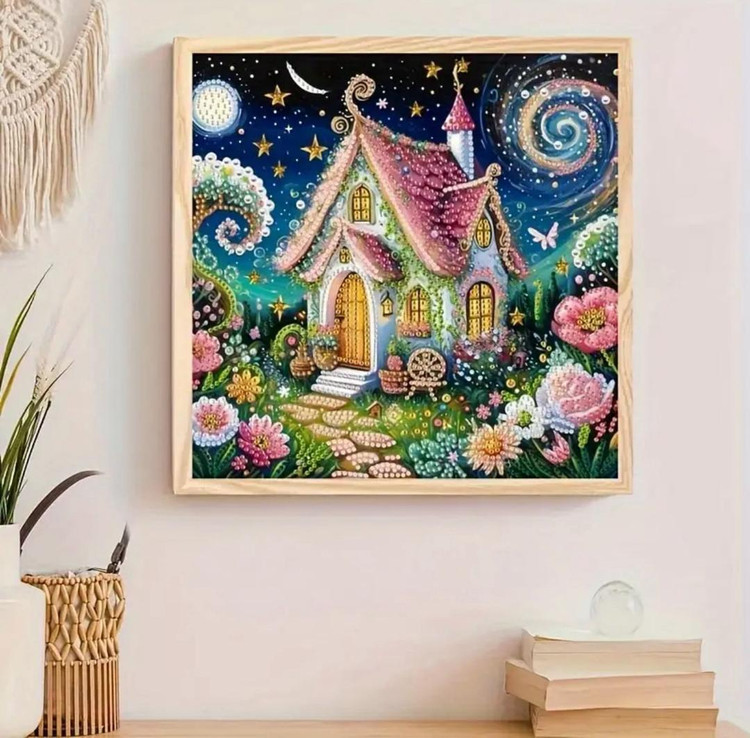 نقاشی جواهری طرح کلبه سایز 30*30