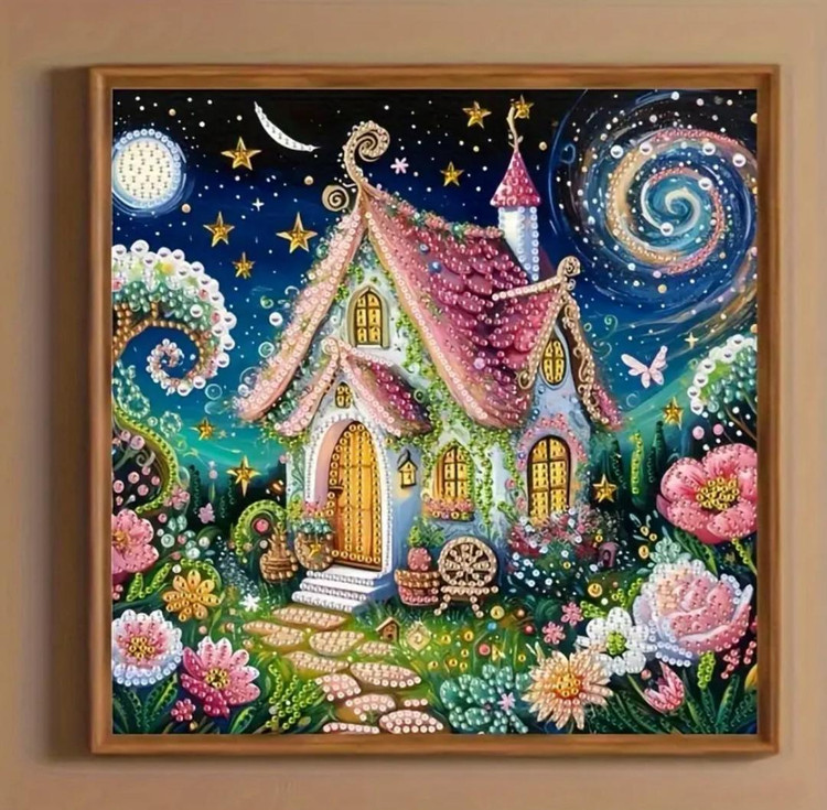 نقاشی جواهری طرح کلبه سایز 30*30