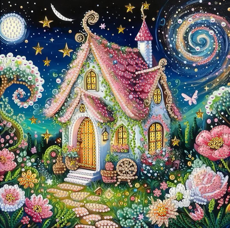 نقاشی جواهری طرح کلبه سایز 30*30