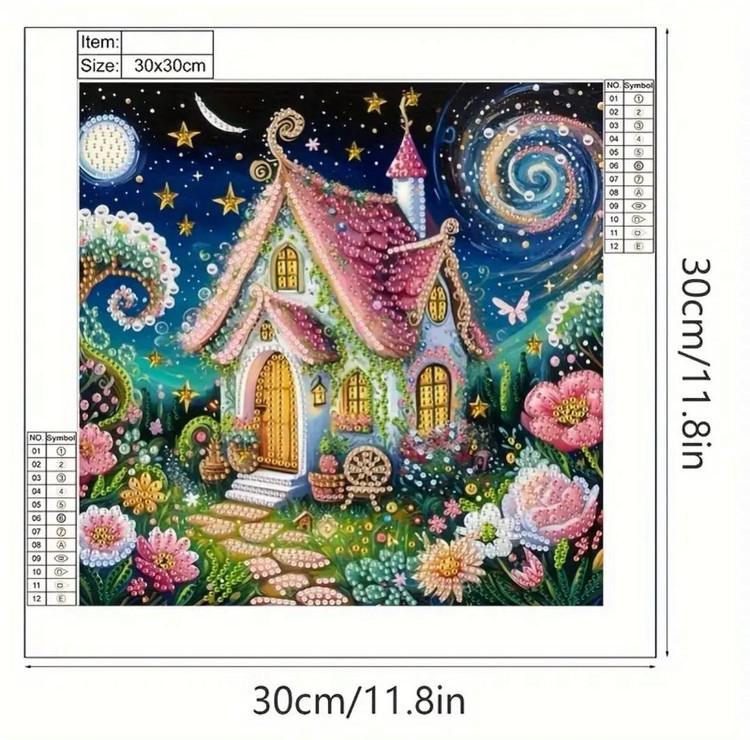 نقاشی جواهری طرح کلبه سایز 30*30