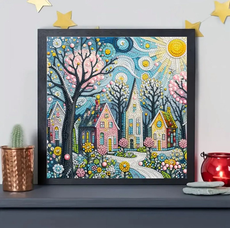 نقاشی جواهری طرح خونه سایز 30*30