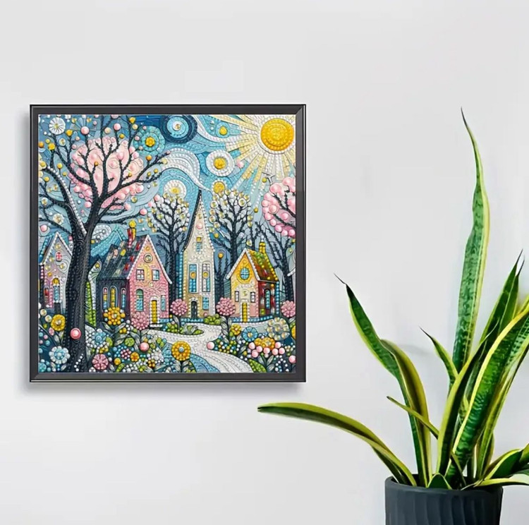 نقاشی جواهری طرح خونه سایز 30*30