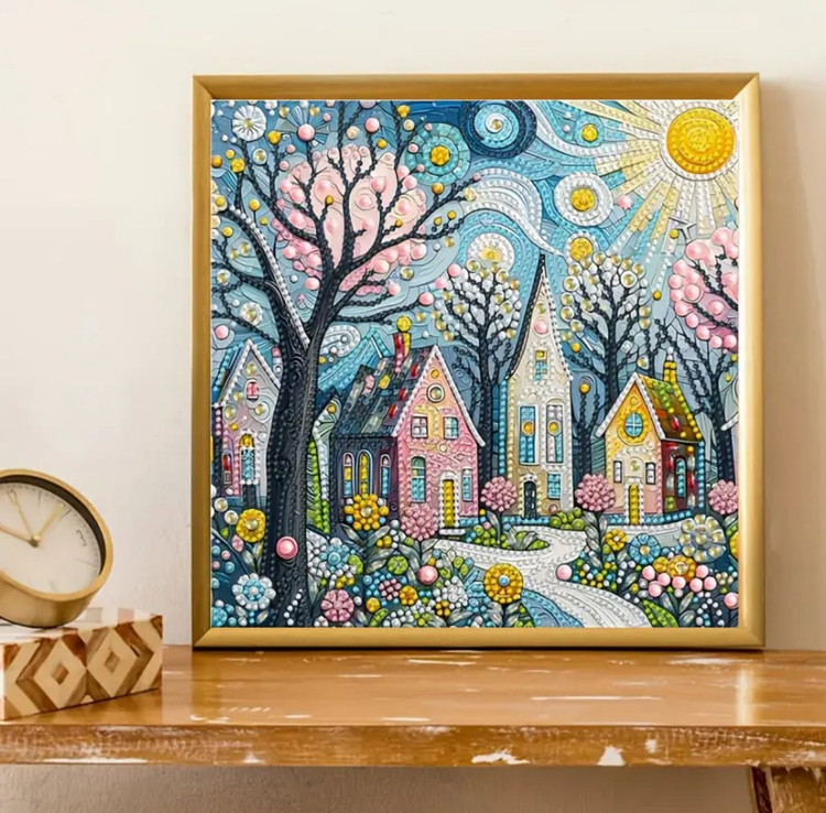 نقاشی جواهری طرح خونه سایز 30*30