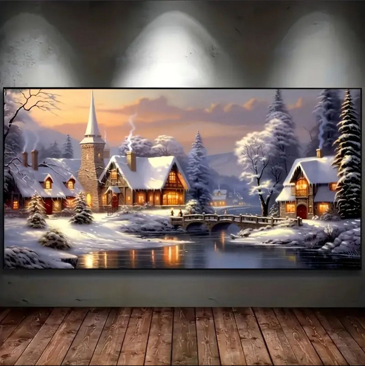 نقاشی الماسی طرح زمستون 70*40