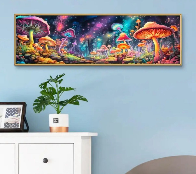 نقاشی الماسی طرح قارچی 90*30
