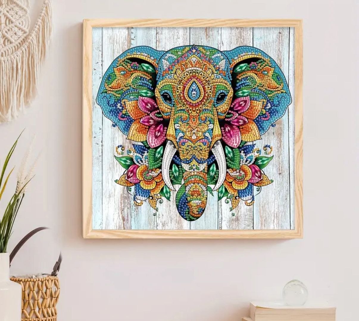 نقاشی جواهری طرح فیل سایز 30*30