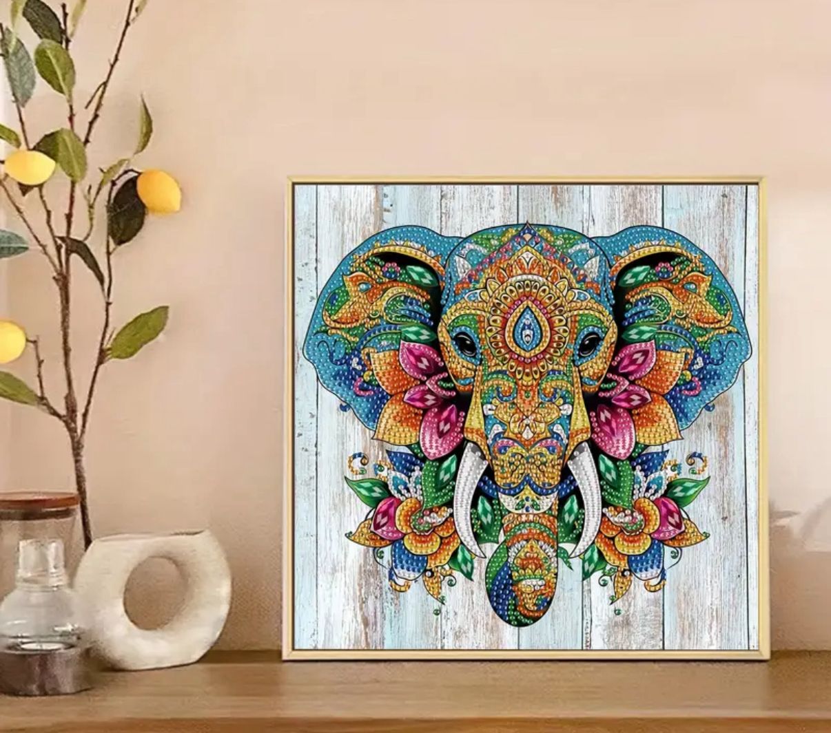 نقاشی جواهری طرح فیل سایز 30*30