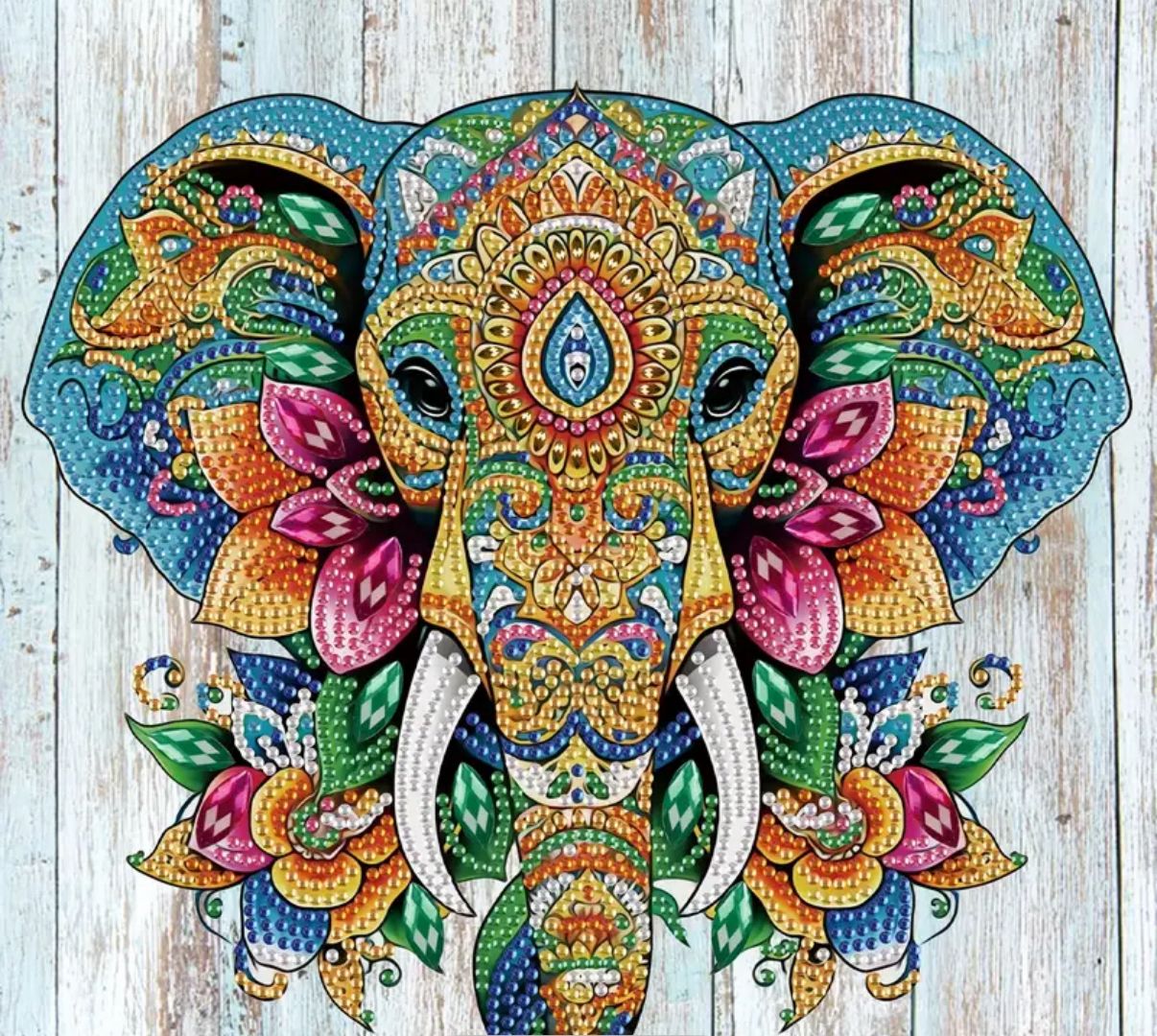 نقاشی جواهری طرح فیل سایز 30*30