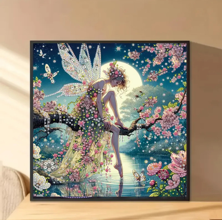 نقاشی جواهری طرح پری ماه سایز 30*30