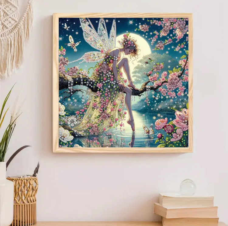 نقاشی جواهری طرح پری ماه سایز 30*30