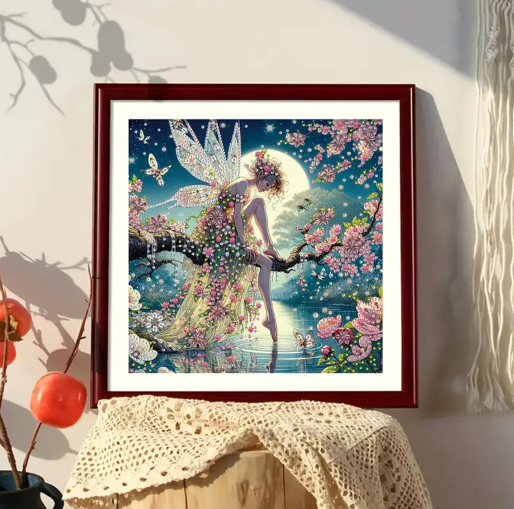 نقاشی جواهری طرح پری ماه سایز 30*30