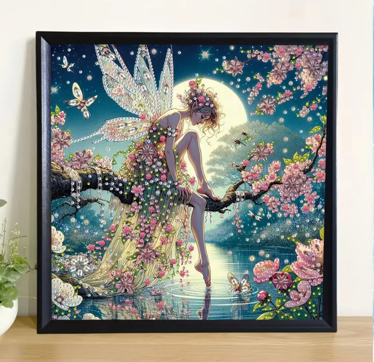 نقاشی جواهری طرح پری ماه سایز 30*30