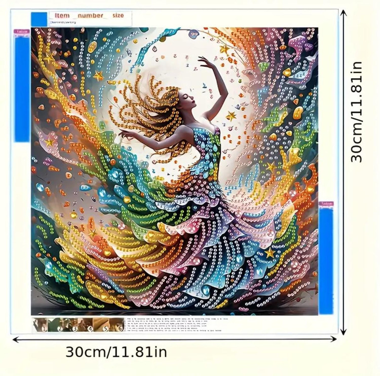 نقاشی الماسی طرح دختر رقصان سایز 30*30