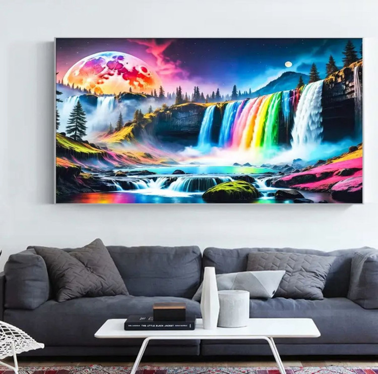 نقاشی الماسی طرح آبشار سایز 70*40