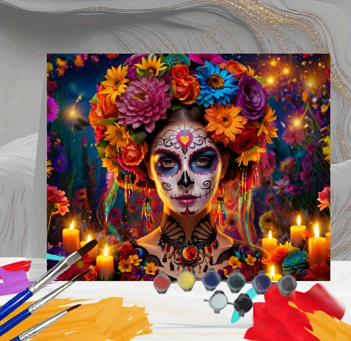 نقاشی با اعداد طرح آرایش مرده سایز 50*40