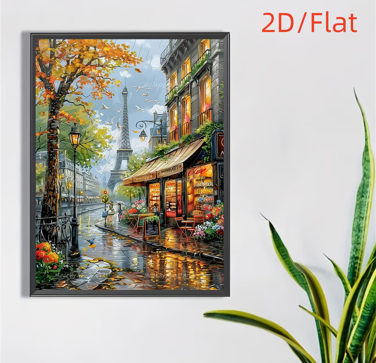 نقاشی الماسی طرح پاییز پاریس سایز 40*40