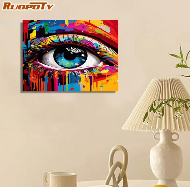 نقاشی با اعداد طرح چشم سایز 50*40