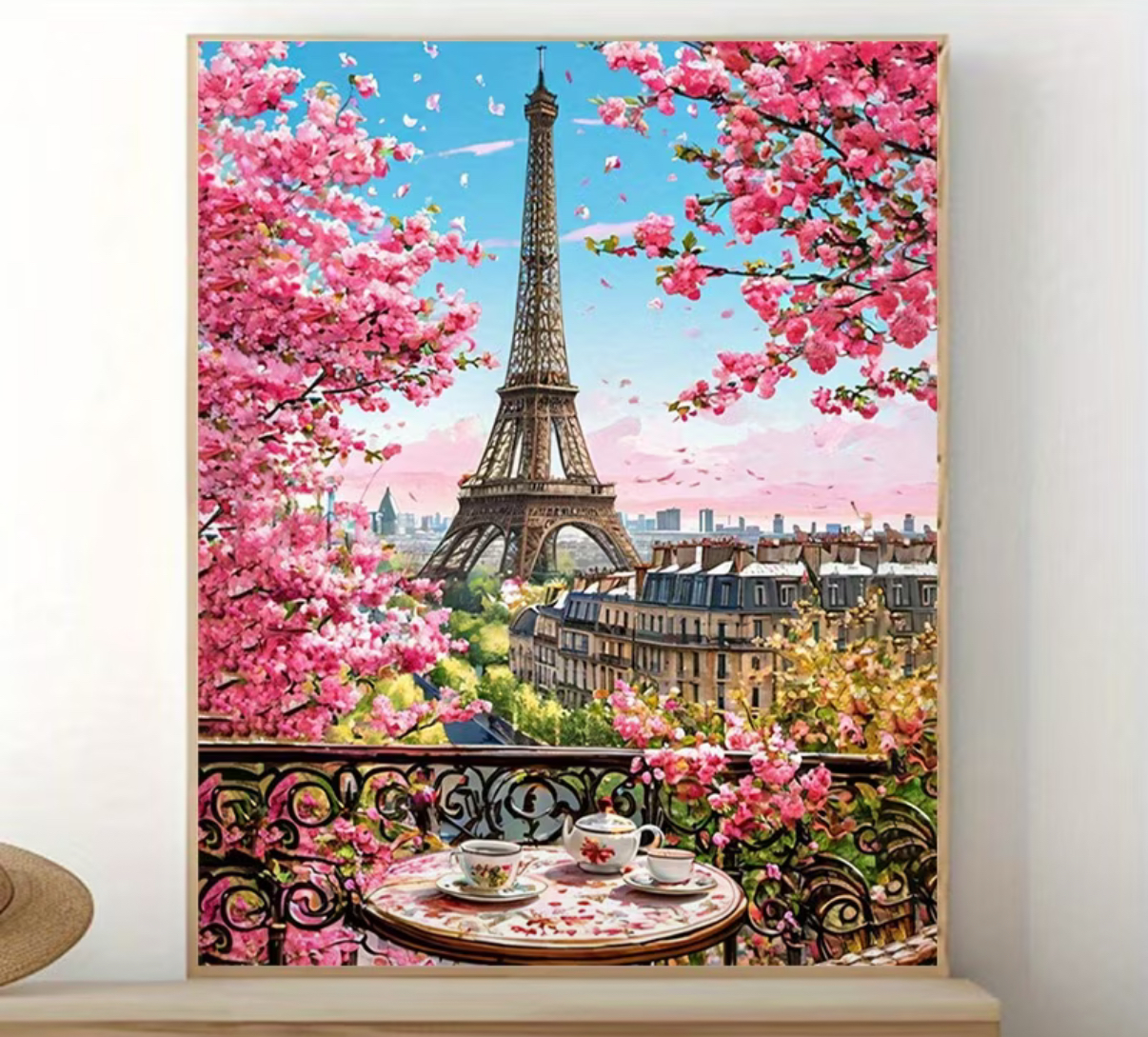 نقاشی با اعداد طرح بهار پاریس سایز 50*40