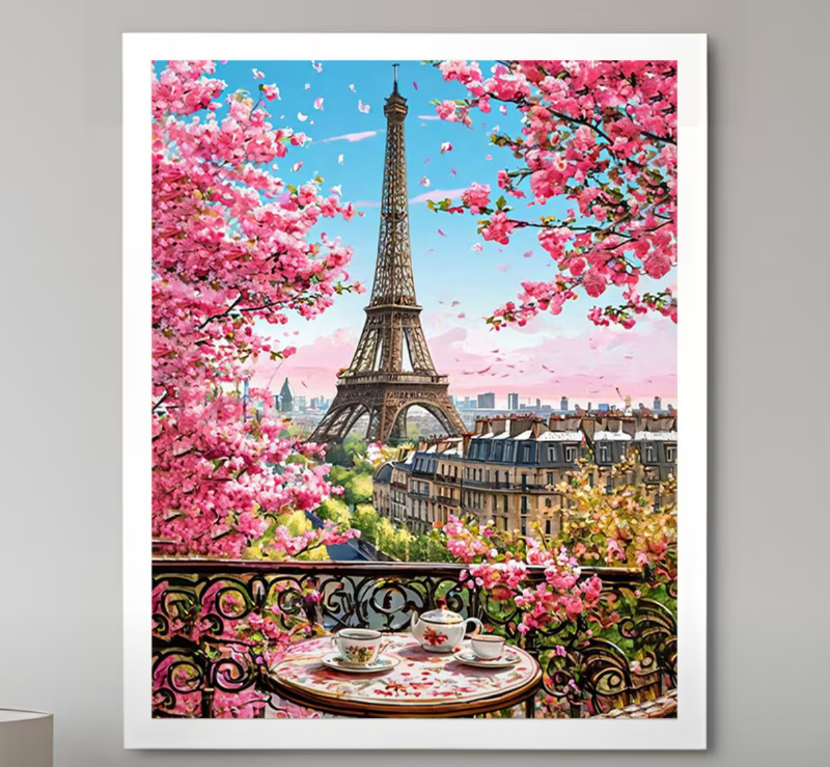 نقاشی با اعداد طرح بهار پاریس سایز 50*40