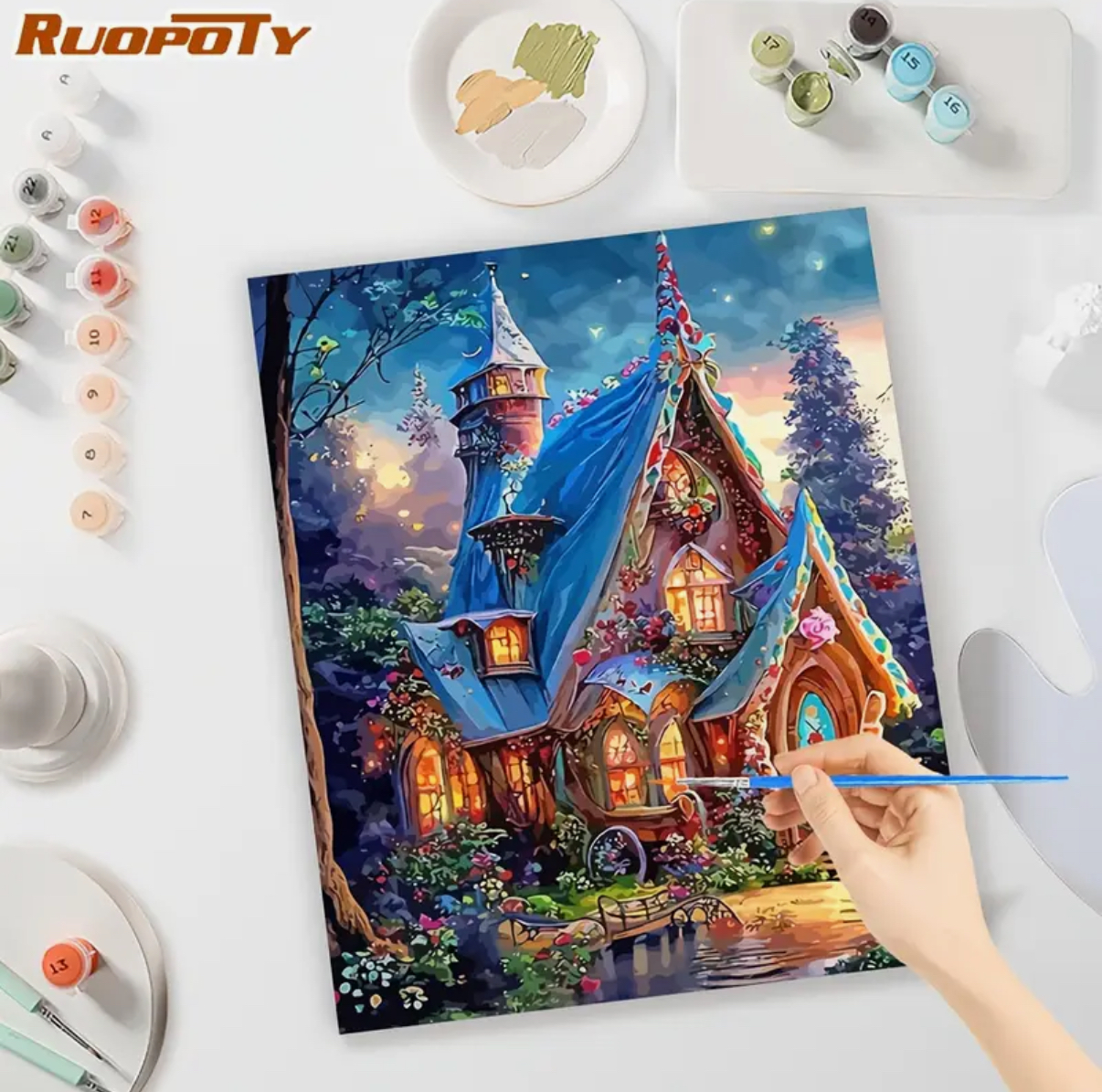نقاشی با اعداد طرح کلبه سایز 50*40