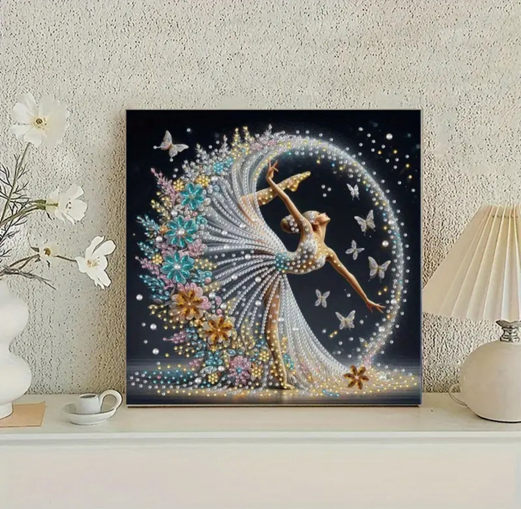 نقاشی جواهری طرح باله ماه سایز 30*30