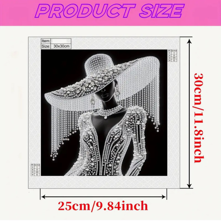 نقاشی جواهری دختر کلاسیک سایز 30*30