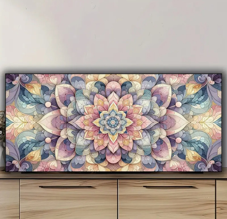 نقاشی الماسی طرح ماندالا شیشه ای سایز 70*40