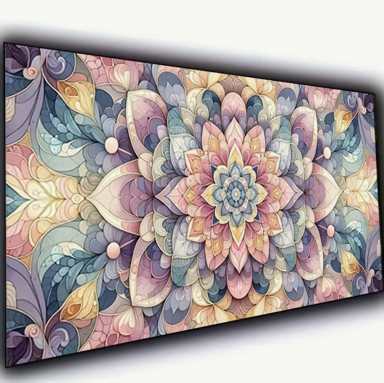 نقاشی الماسی طرح ماندالا شیشه ای سایز 70*40