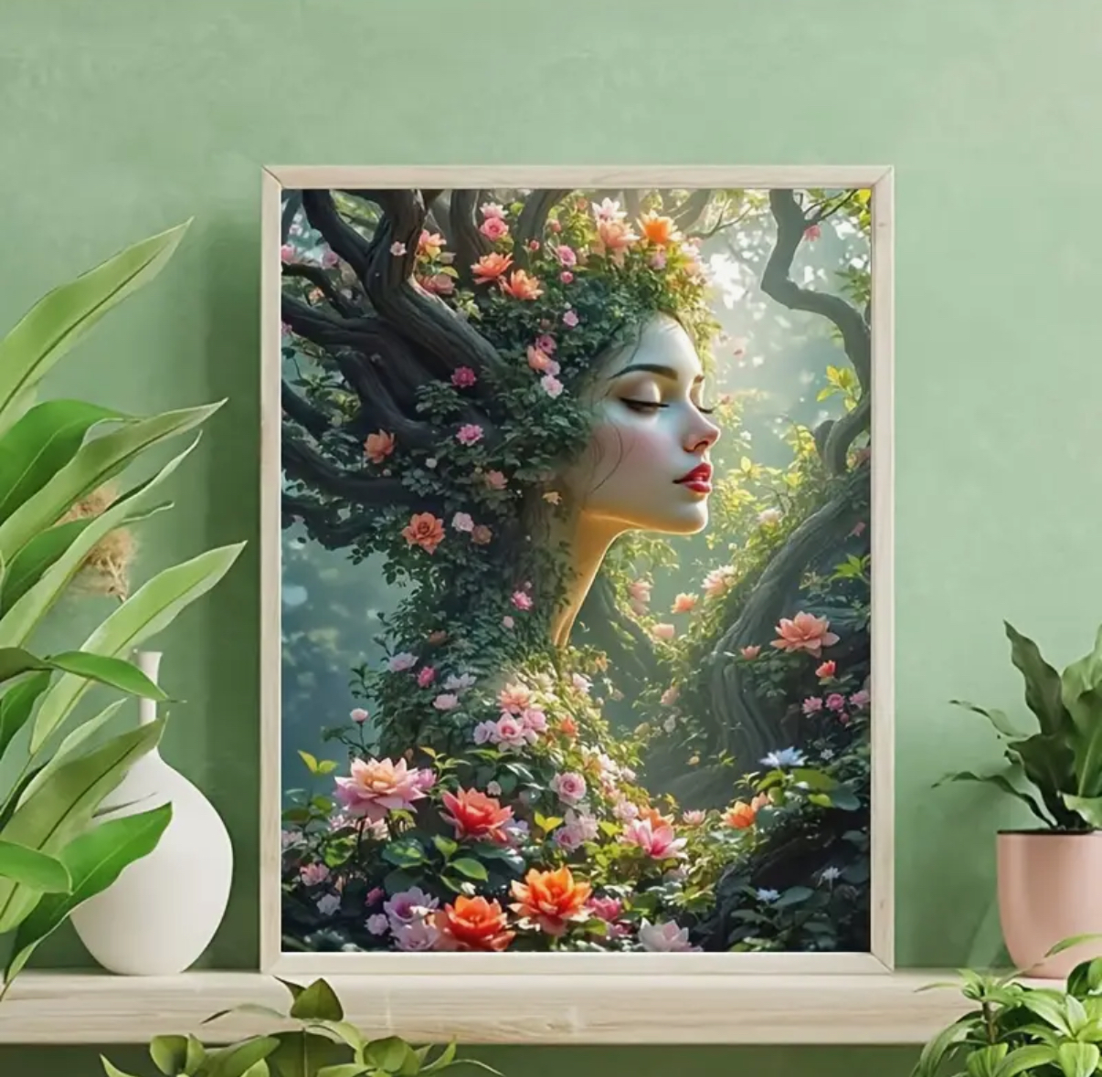 نقاشی با اعداد طرح دختر جنگلی سایز 50*40