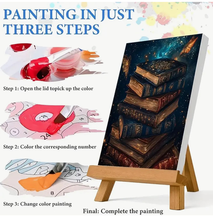 نقاشی با اعداد طرح کتاب سایز 50*40