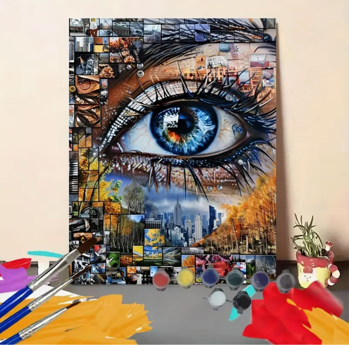 نقاشی با اعداد طرح چشم سایز 50*40
