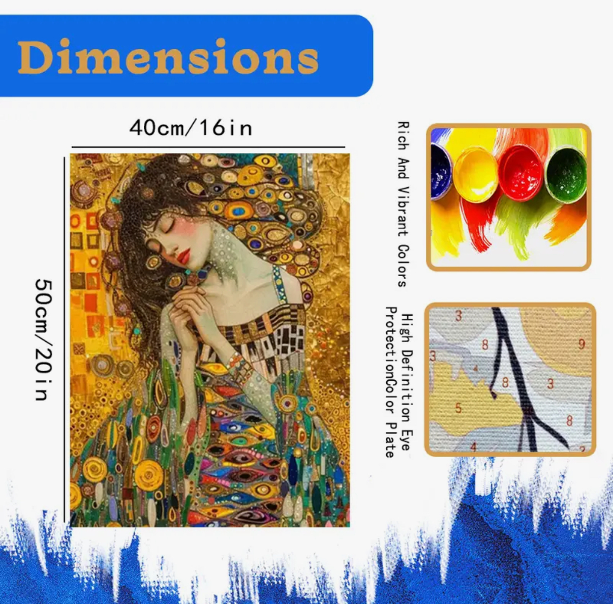 نقاشی با اعداد طرح دختر استایل سایز 50*40