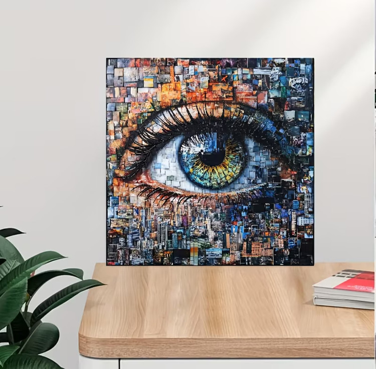 نقاشی با اعداد طرح چشم شهری سایز 45*45
