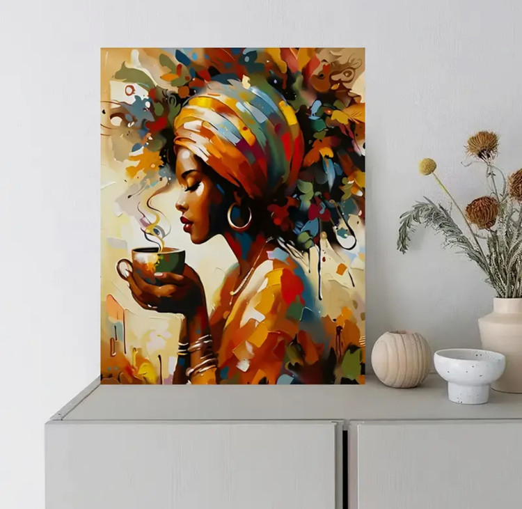 نقاشی الماسی طرح دختر آفریقایی سایز 40*30