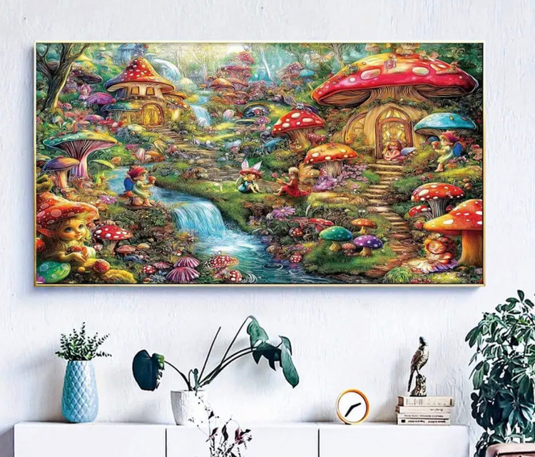 نقاشی الماسی طرح قارچی سایز 40*70