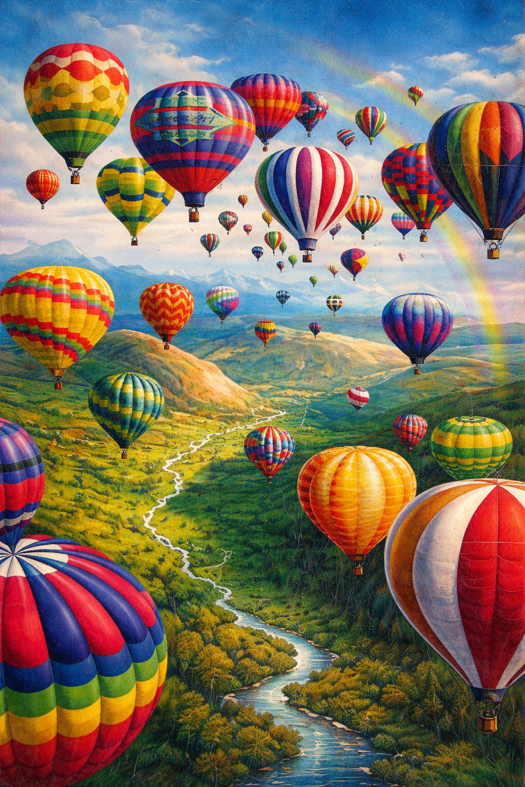 نقاشی الماسی طرح بالن سایز ۳۰*۳۰