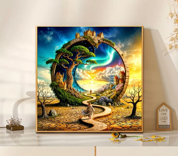 نقاشی الماسی با الماس مربع طرح معجزه سایز 40*40