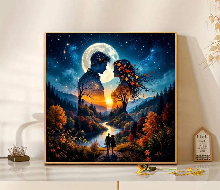 نقاشی الماسی با الماس مربع طرح رویا سایز 40*40